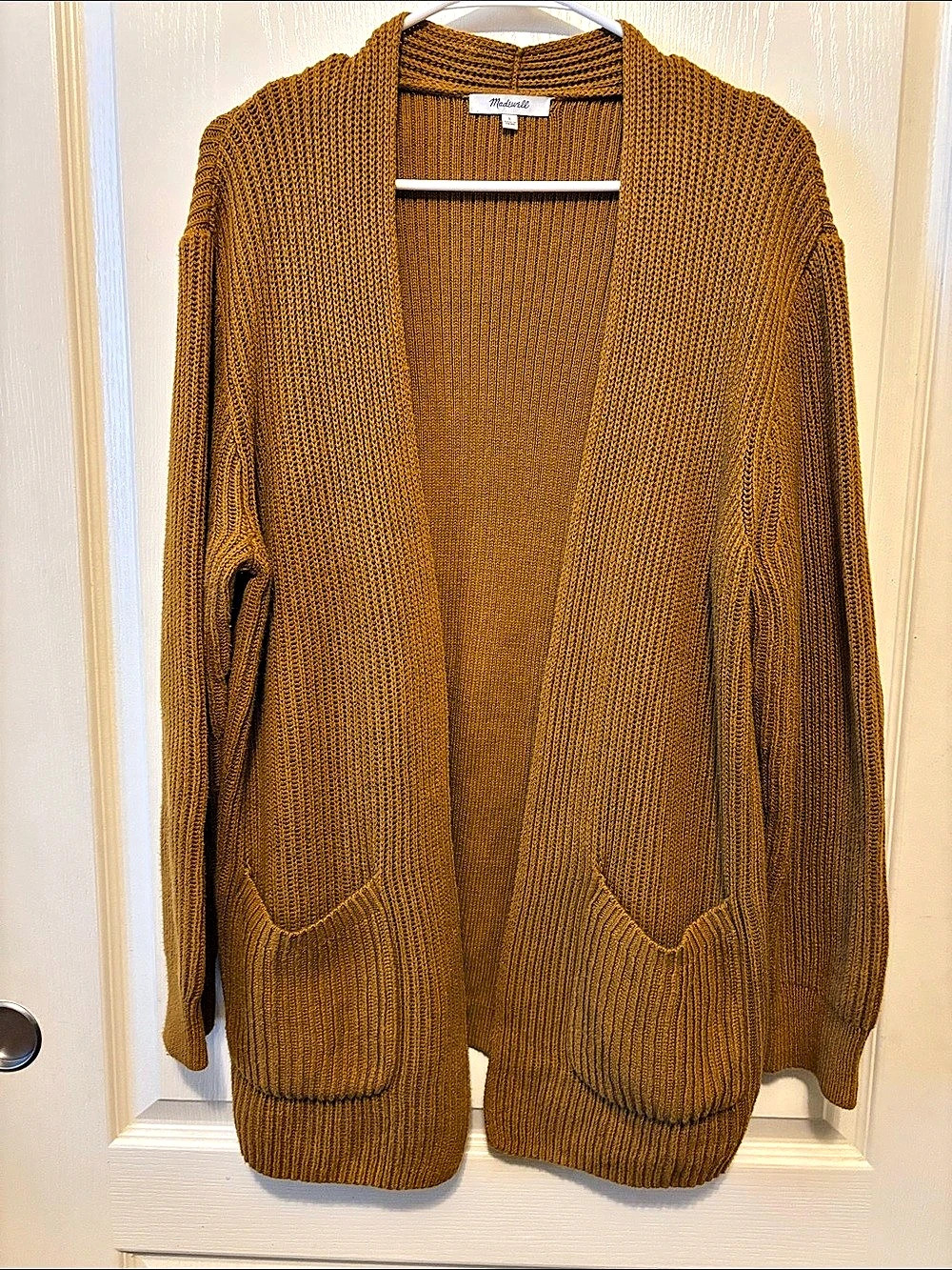 Madewell Rust Colored Cozy Cotton Knit Cardigan Size Large